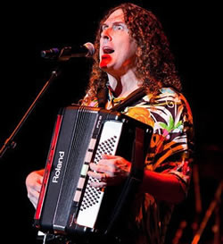 Weird Al Yankovic playing accordion
