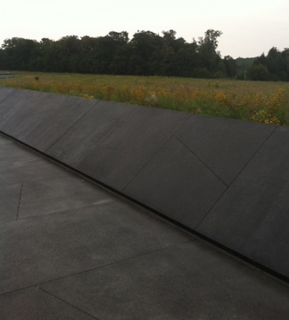 a wall and field at the flight 93 memorial