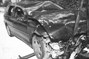 wrecked car