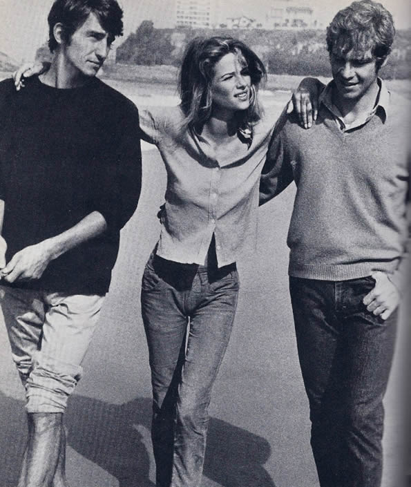 Sam Waterston, Charlotte Rampling, and Robie Porter in a publicity photo for the film "Three," directed by James Salter