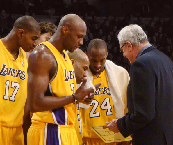 Phil Jackson coaching the L.A. Lakers