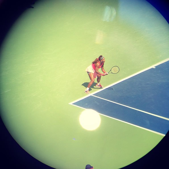 photo of Serena Williams at the U.S. Open, from Lee Ranaldo's Instagram account