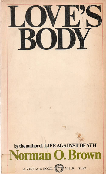 cover of Love's Body by Norman O. Brown