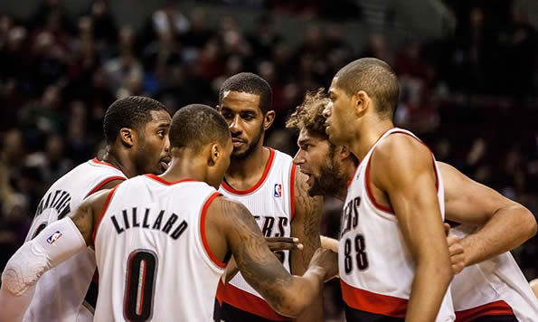 The Portland Trail Blazers starting five