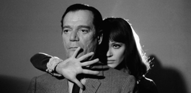 Eddie Constantine and Anna Karina in Alphaville