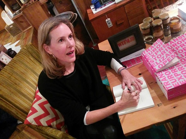 Elizabeth Lopeman signing her story collection