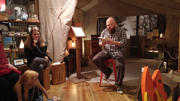 Matthew Robinson reads at Boys Fort