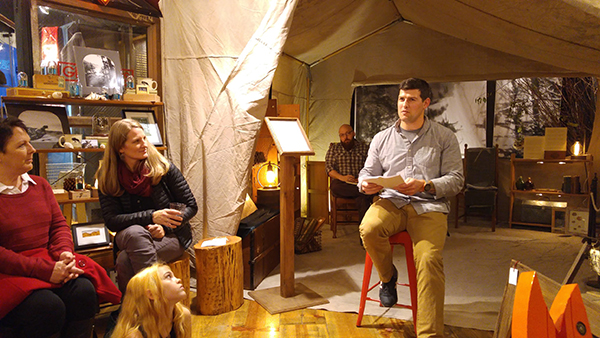 Matthew Young reading at Boys Fort