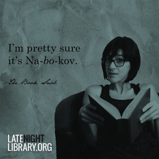 Candace Opper in an ad for Late Night Library