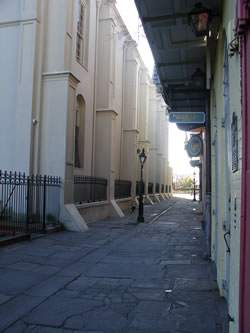 the alley outside Faulkner House Books