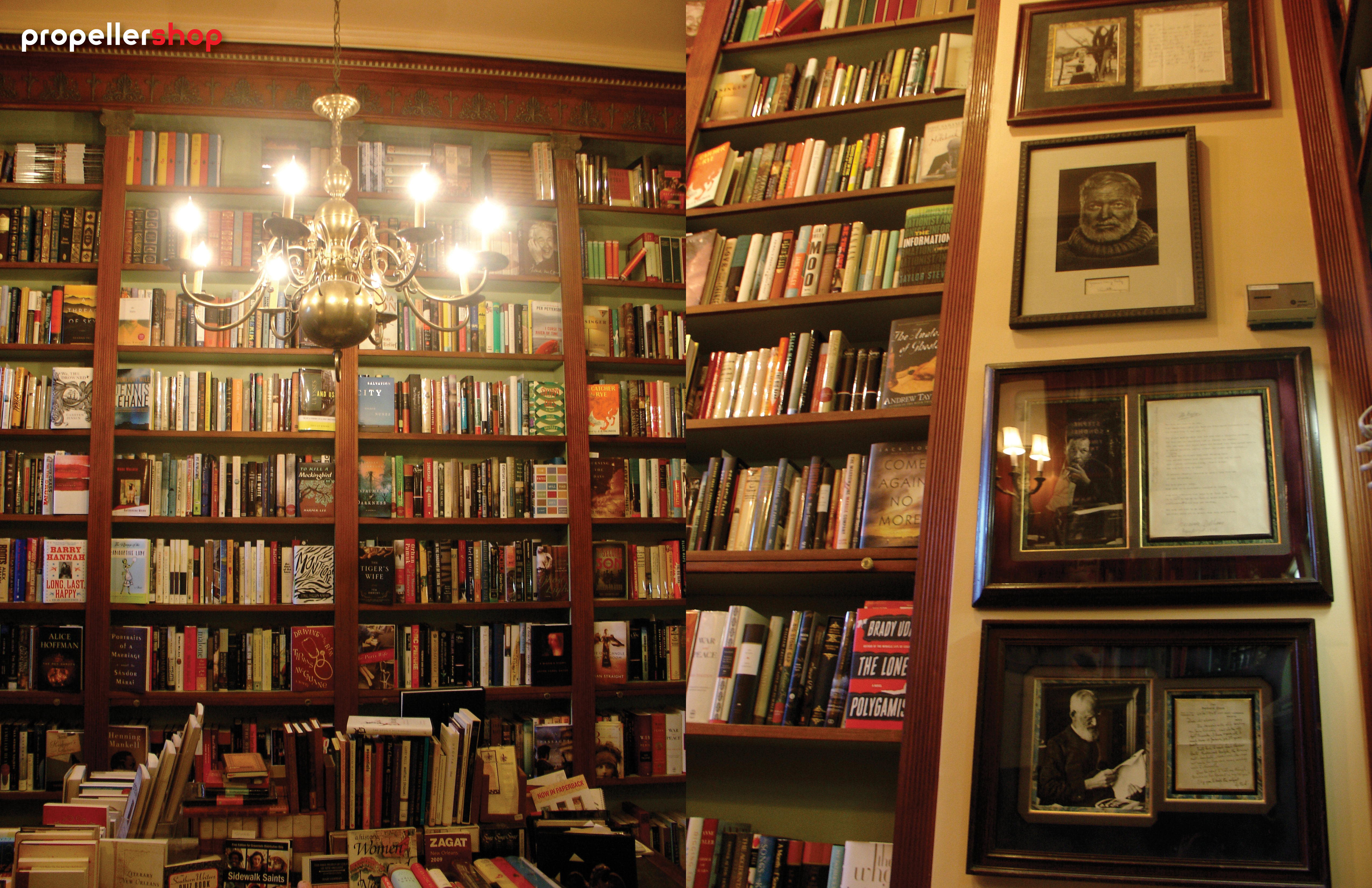 Bookshelves at Faulkner House Books in New Orleans