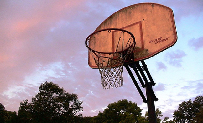 basketball hoop against the sky