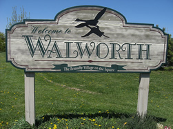 sign for the town of Walworth