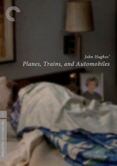 a fake criterion collection edition of Planes, Trains, and Automobiles, directed by John Hughes