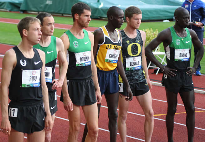 Ian Dobson before a 5000 meter race at the 2012 Olympic Trials
