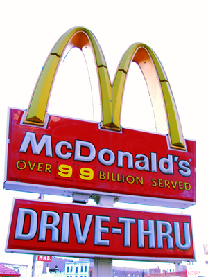 A McDonald's restaurant sign