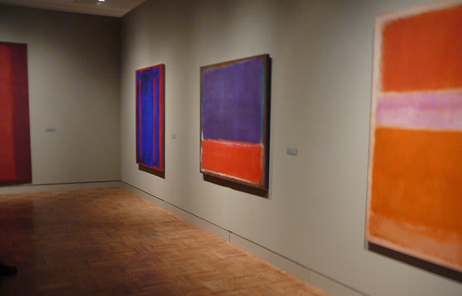 Rothko retrospective at the Portland Art Museum - different paintings from different years hung closely together