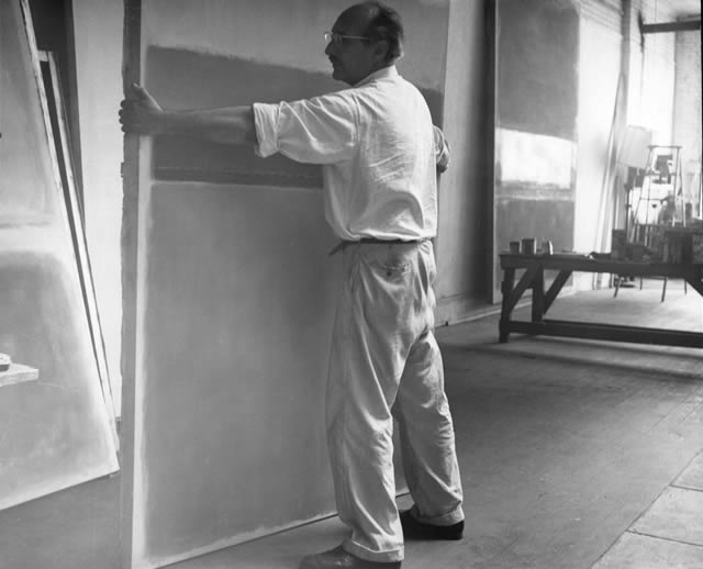 Photo: Mark Rothko holding "Untitled (1954)"