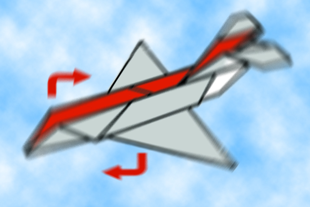 a paper airplane in a blue sky
